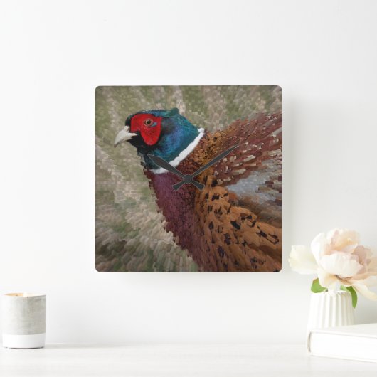 キジ時計 スクエア壁時計 (ホーム)