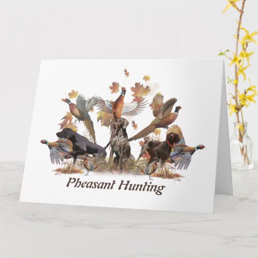 キジ狩り カード (黄色い花)