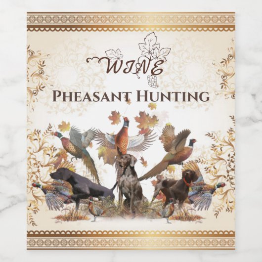 キジ狩り ワインラベル (シングルラベル)