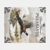 キジ王室の狩り フリースブランケット (正面(横))