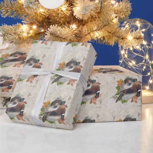 キジ雪グローブのドイツの短剣ポインタ ラッピングペーパー (クリスマス)