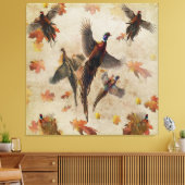 キジ類の包装紙媒体抱き枕アウト キャンバスプリント (インサイチュ (リビング))