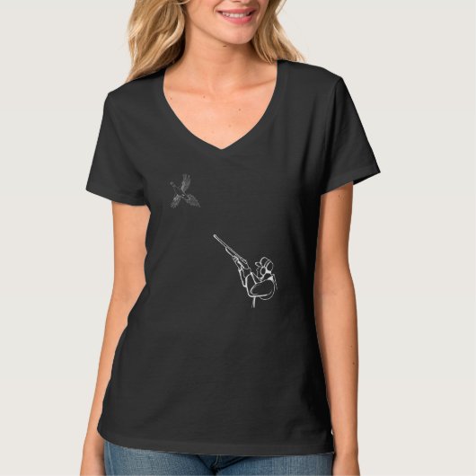 キジ鳥狩りメンハンターアップランドリンネック Tシャツ (正面)