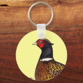 キジ:リンネック頭 キーホルダー (正面)
