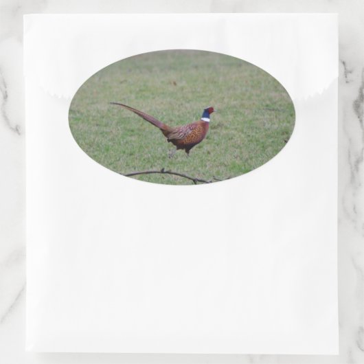 キジ 楕円形シール (バッグ)