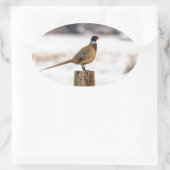 キジ 楕円形シール (バッグ)