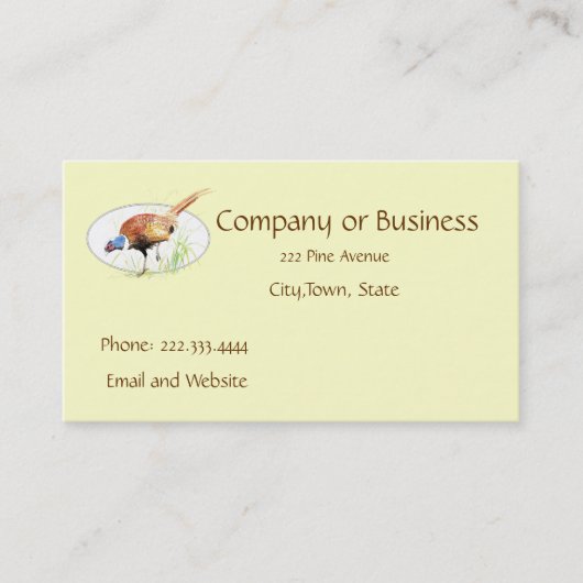 キジ，鳥，自然，環境，名刺 名刺 (正面)