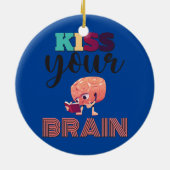 キスあなたの脳おもしろい新学期先生 セラミックオーナメント (裏面)