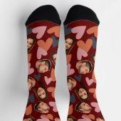キスおもしろいミー顔クルールロマンスラブハートソックス ソックス (上部)
