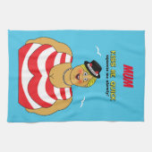キスおもしろいミーQuick British海辺の水着レディ キッチンタオル (横)