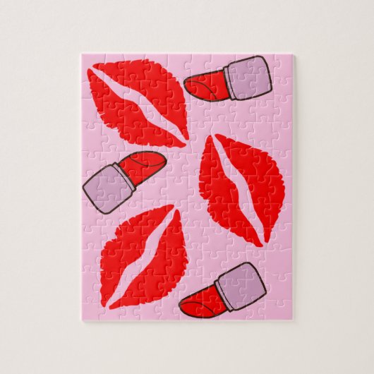 キスおよび口紅 ジグソーパズル (縦)