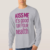 キスお体に良い。グレーTシャツ Tシャツ (正面)