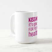 キスお前の健康に良い コーヒーマグカップ (正面左)