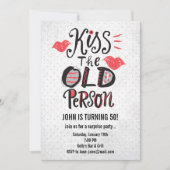 キスお年寄り!誕生日パーティーの招待 招待状 (正面)