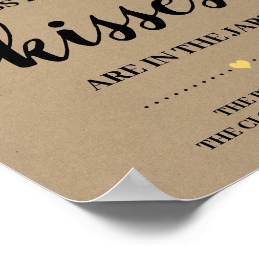 キスがいくつ？ゲームの看板 ブライダルシャワー ひまわり ポスター (角)