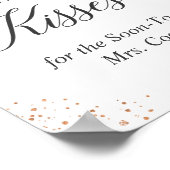 キスがいくつ？ パープル ブライダル シャワー ゲーム サイン (角)