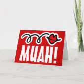 キスが付いているユーモアのあるなバレンタインカード シーズンカード (正面)