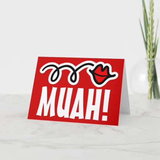 キスが付いているユーモアのあるなバレンタインカード シーズンカード (正面)