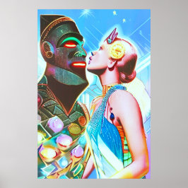 キスが夢の星サイケデリックへポップ・アートの ポスター