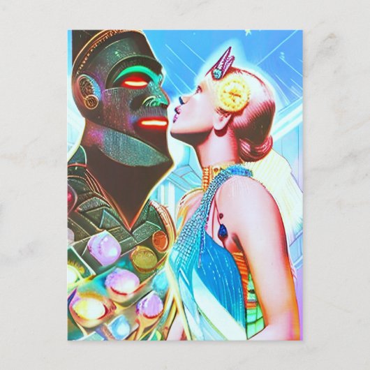 キスが夢の星サイケデリックへポップ・アートの ポストカード (正面)