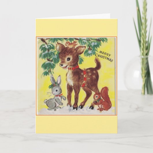 -キスが雪片がヴィンテージのクリスマス、 シーズンカード (正面)