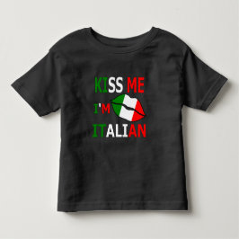 キスして私はイタリア人Tシャツベビーボディスーツ トドラーTシャツ