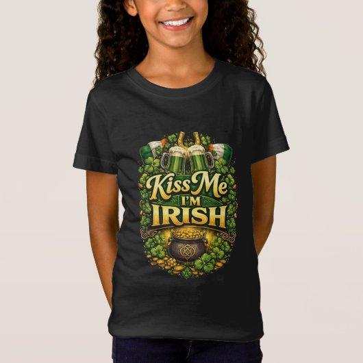 キスして、アイルランド人だよ Tシャツ (正面)