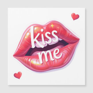 キスして ツヤのある赤い唇のアートイラスト