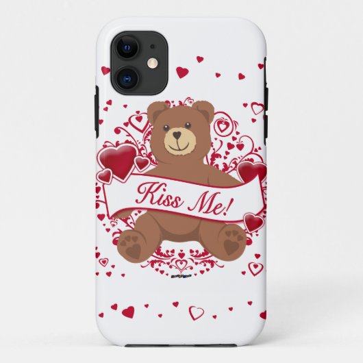 キスして！バレンタインデーのテディベア Case-Mate iPhoneケース (裏面)