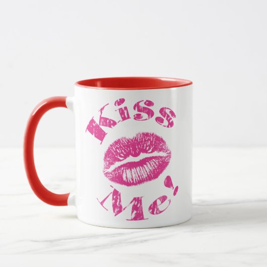 キスして！ ピンクの唇 マグカップ (左)