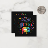 キスして、今日は私の誕生日 ノートカード (正面/裏面インサイチュ)