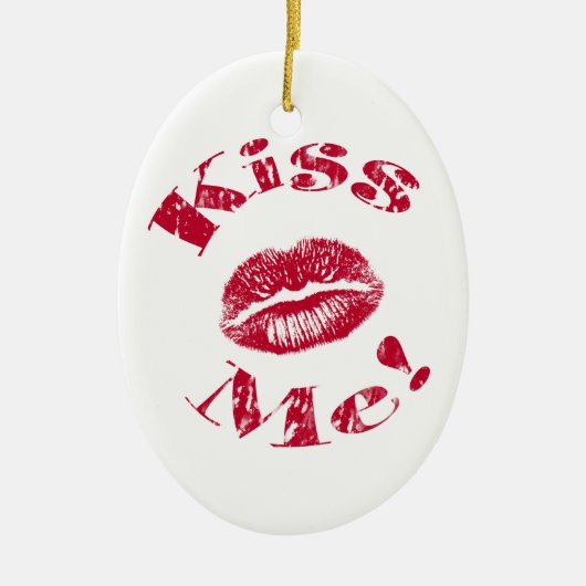 キスして！ 赤い唇 セラミックオーナメント (正面)