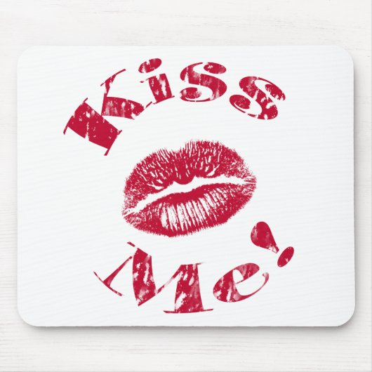 キスして! 赤い唇 マウスパッド (正面)