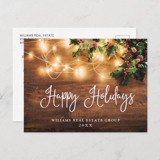 キスしようクリスマスハグ　企業からのホリデーグリーティング ポストカード (正面/裏面)