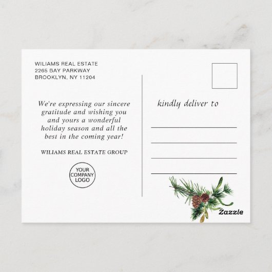 キスしようクリスマスハグ　企業からのホリデーグリーティング ポストカード (裏面)