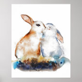 キスするウサギ ポスター (正面)