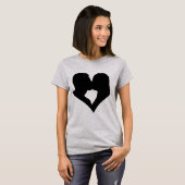 キスするカップルのシルエット Tシャツ (正面フル)
