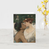 キスするカップル カード (黄色い花)