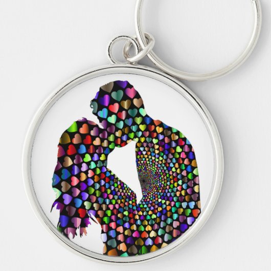 キスするカップル キーホルダー (正面)