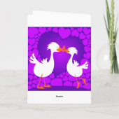 キスするカモ、グリーティングカード カード (裏面)