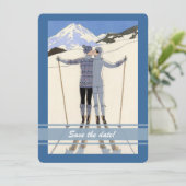 キスするスキーヤー - 冬の特別な日程発表 セーブザデート (スタンド正面)