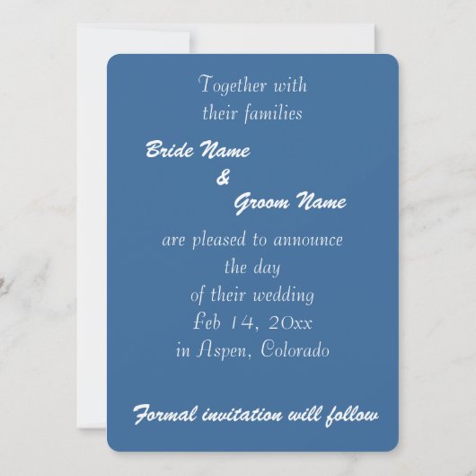 キスするスキーヤー - 冬の特別な日程発表 セーブザデート (裏面)