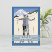 キスするスキーヤー - 冬の記念日発表 招待状 (スタンド正面)