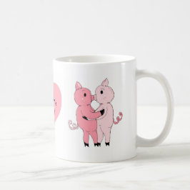 キスする子豚 コーヒーマグカップ