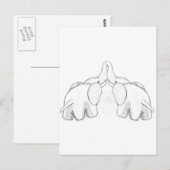 キスする象 ポストカード (正面/裏面)