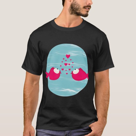 キスする魚 Tシャツ (正面)