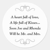 キスたちまちミセス・ブライダルシャワー ラウンドシール (正面)