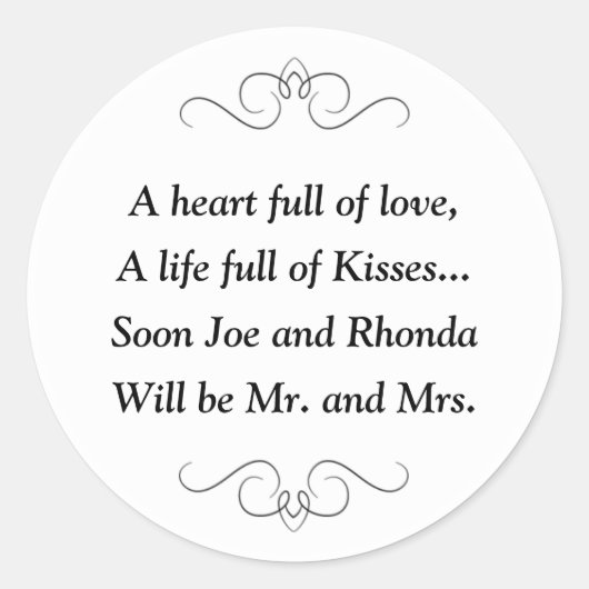 キスたちまちミセス・ブライダルシャワー ラウンドシール (正面)