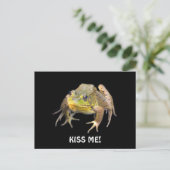 キスだ！グリーンカエル葉書 ポストカード (スタンド正面)