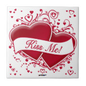 キスだ！赤いハート タイル (正面)